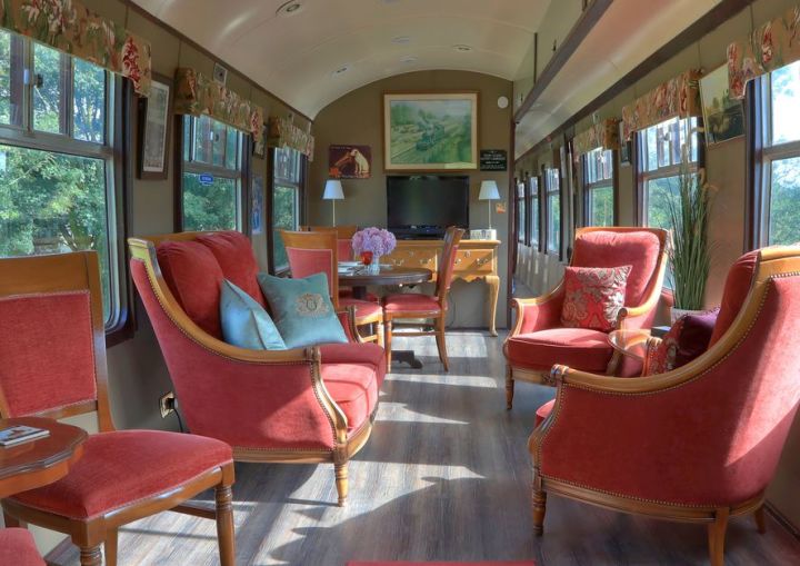 All aboard stay on a 1950s converted railway carriage nr Lake District